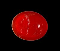 Corniola con raffigurazione di cavallo