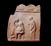 Lastra di coronamento con scena dell'Odissea (Tristezza di Penelope)