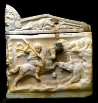 Sarcofago con scena di caccia di Enea e Didone