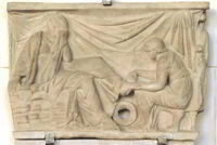 Rilievo di sarcofago con scena di Nova Nupta