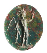 Calcedonio con raffigurazione di Sole