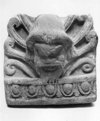 Antefissa con palmetta e maschera comica