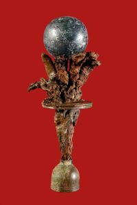 Piccolo scettro con sfera in vetro