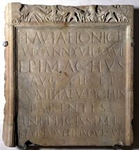 Lastra sepolcrale di Flavia Ionice