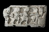 Coperchio di sarcofago con adorazione dei Magi