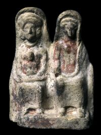 Votivo con Demetra e Persefone