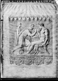 Riproduzione di tipi di lastre Campana. Egeo e Teseo