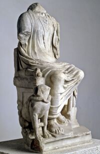 Statua acefala di Serapide in trono