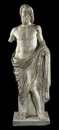Statua tipo Hüftmantel con testa di Zeus non pertinente