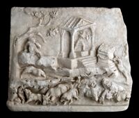 Rilievo con paesaggio idillico-sacrale