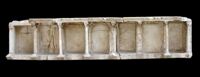 Rilievo con prospetto architettonico ed iscrizione sul retro