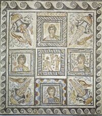 Mosaico pavimentale con le Stagioni